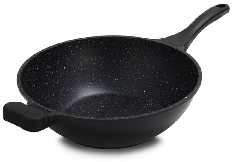 Ταψί Wok Royalty Line RL-BW32M, 32 εκ., Αντικολλητική, μαρμάρινη επίστρωση,