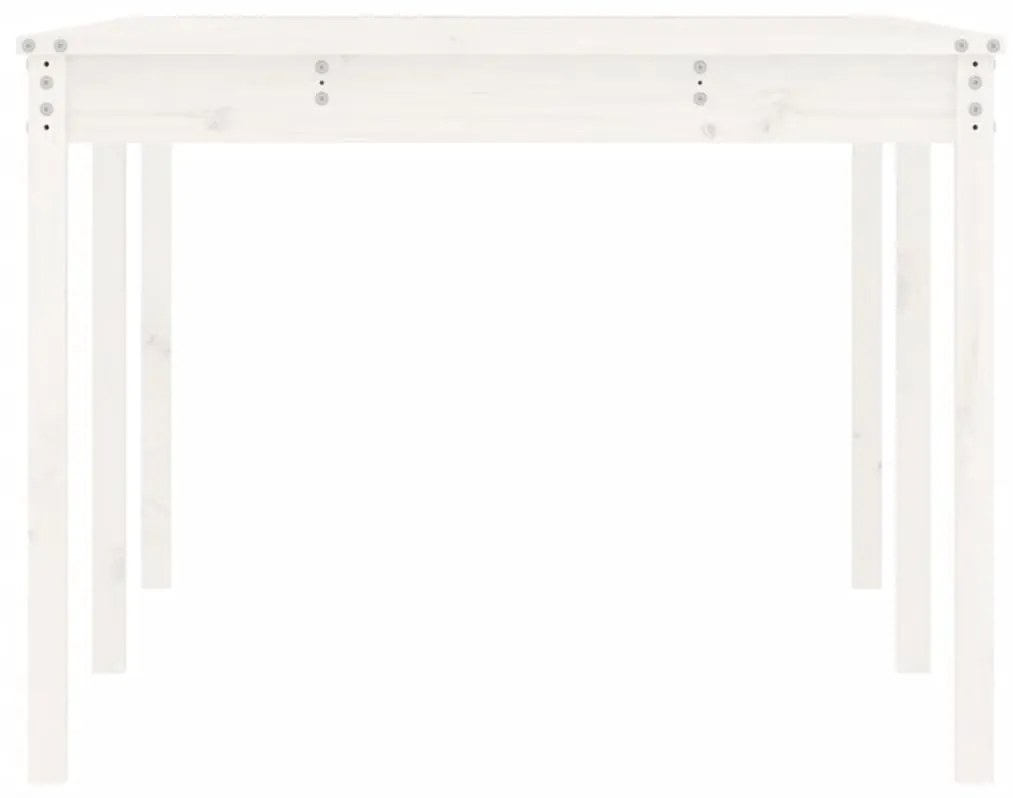 vidaXL Τραπέζι Κήπου Λευκό 203,5 x 100 x 76 εκ. από Μασίφ Ξύλο Πεύκου