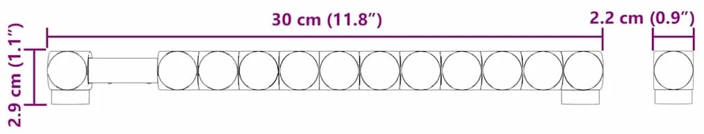vidaXL Η Μέτρηση Τραπέζι Ποδοσφαίρου 2 pcs Μαύρο 30 x 2,2 x 2,9 εκ.