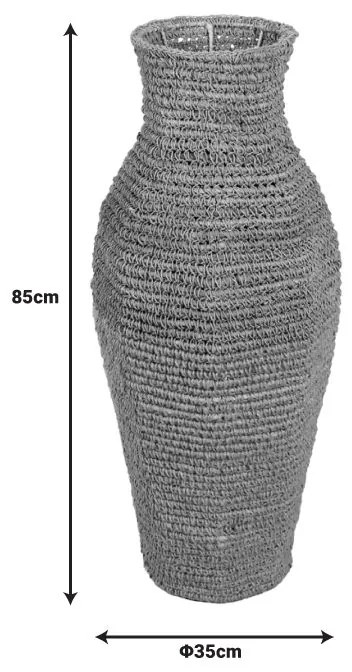 Βάζο Wamer Inart γιούτα σε φυσική απόχρωση 35x35z85εκ
