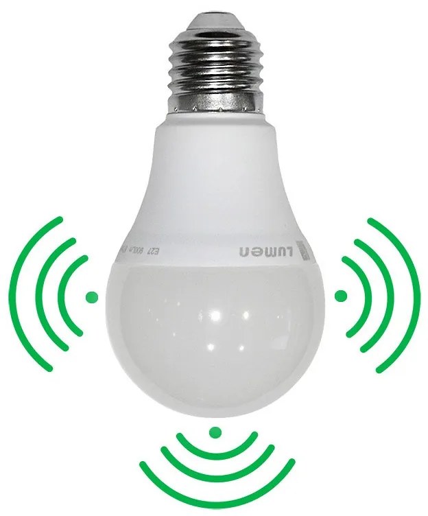 Adeleq Led Λάμπα Αχλάδι Ε27 12W 300° Mε Ανιχνευτή Κίνησης Μικροκυμμάτων Θερμό 4-31200