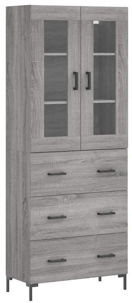 vidaXL Ντουλάπι Γκρι Sonoma 69,5 x 34 x 180 εκ. Επεξεργασμένο Ξύλο
