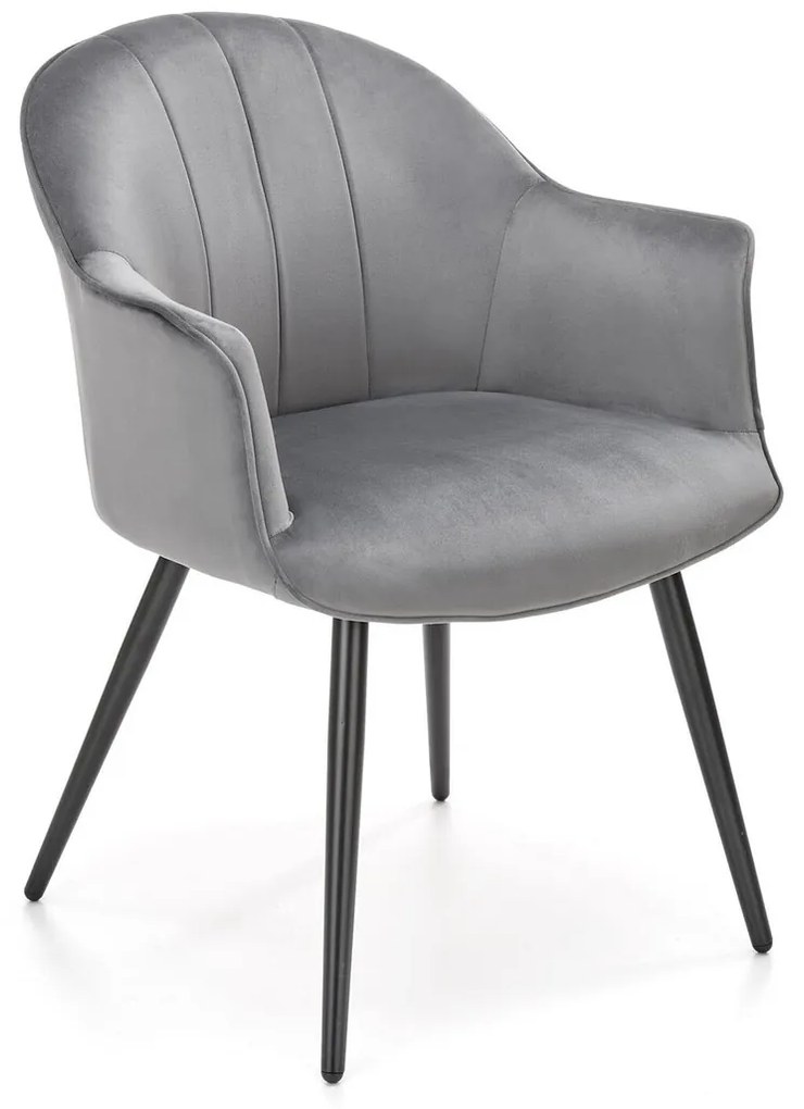 Καρέκλα Houston 1285, Γκρι, Μαύρο, 84x67x62cm, Ταπισερί, Μεταλλικά, Μπράτσα