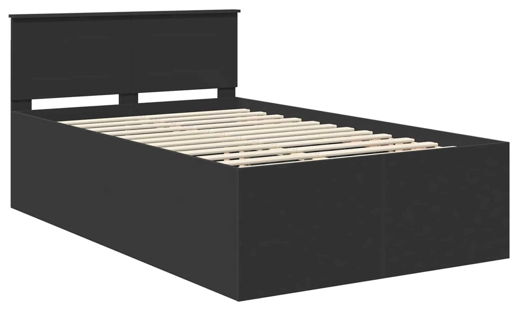 vidaXL Σκελετός Κρεβατιού Μαύρο 120 x 190 cm Επεξεργασμένο ξύλο