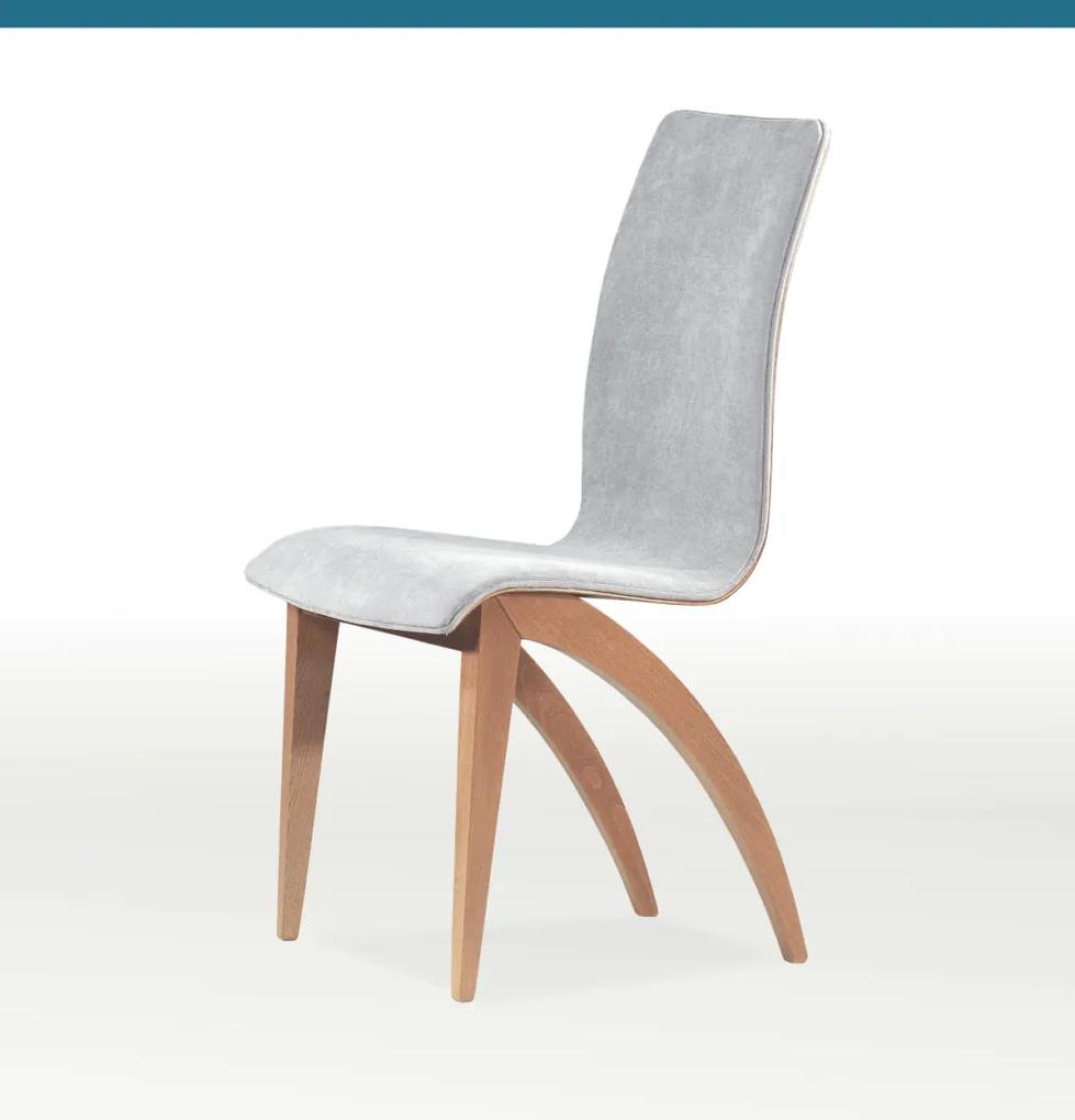 Ξύλινη-βελούδινη καρέκλα Spring γκρι-καφέ 96x50x50x46cm, FAN1234