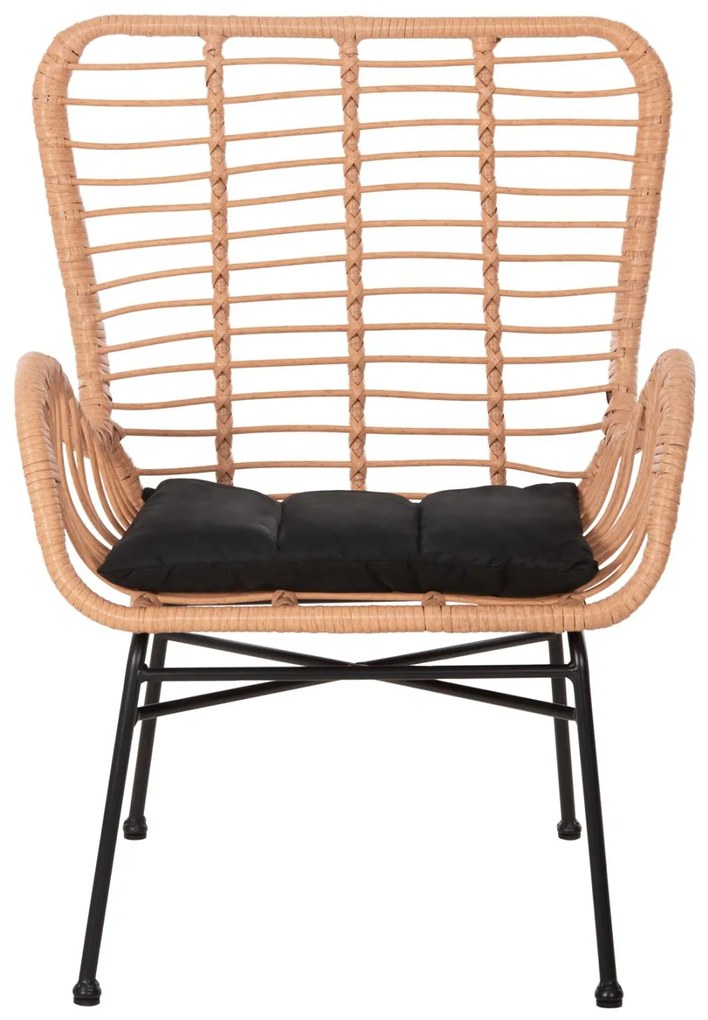 ΠΟΛΥΘΡΟΝΑ ΣΤΥΛ ΜΠΕΡΖΕΡΑΣ ALLEGRA  P.E.RATTAN ΜΠΕΖ-ΜΑΥΡΟ ΜΕΤΑΛΛΟ 66x59x90Υεκ. 66x59x90 εκ.