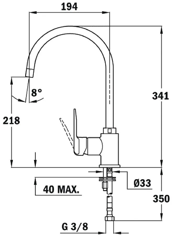 Μπαταρία Νεροχύτη Inox TEKA Περιστρεφόμενη IN 995 FN 3/8”-1/2’’EASY Μαύρο 53995120FN