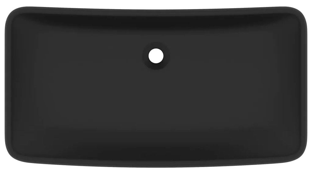 vidaXL Νιπτήρας Πολυτελής Ορθογώνιος Μαύρο Ματ 71x38 εκ. Κεραμικός