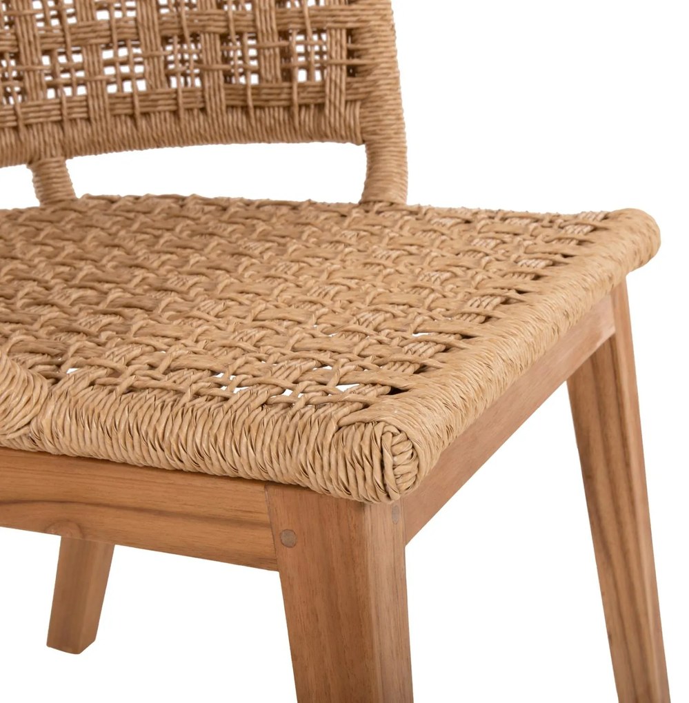 Πολυθρόνα FARLEY Ξύλο Teak και Συνθετικό Σχοινί Φυσικό 58x59x72Yεκ. 58x59x72 εκ.