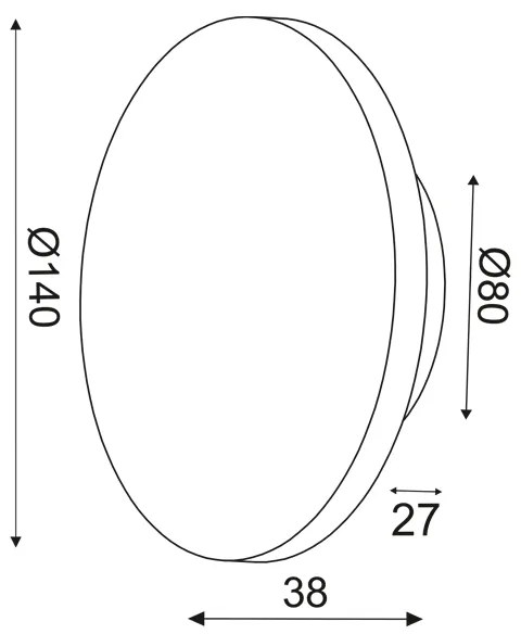 ΕΠΙΤ Φ/Σ LED 5W 3000Κ ΑΠΟΧΡ.ΣΚΟΥΡ ΞΥΛΟΥ MDF ΚΥΚΛ Φ14XH3,6CM ECLIPSE - ZM1705LEDWDW