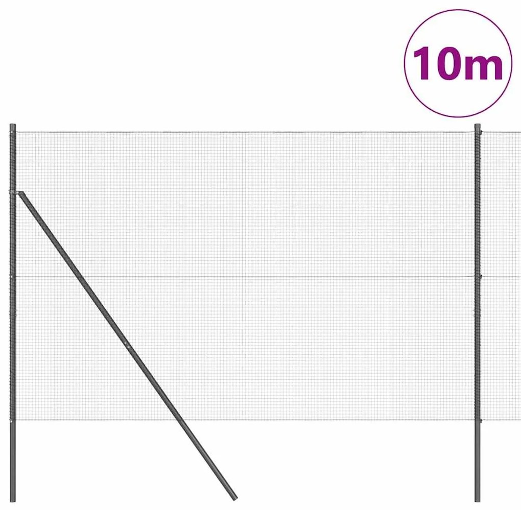 vidaXL Φράχτης με Στήλες. Γκρι 1.6 x 10 m Ατσάλι