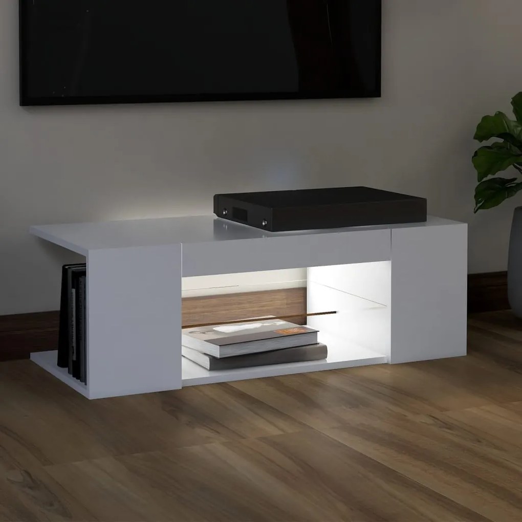 vidaXL Έπιπλο Τηλεόρασης με LED Λευκό 90x39x30 εκ.