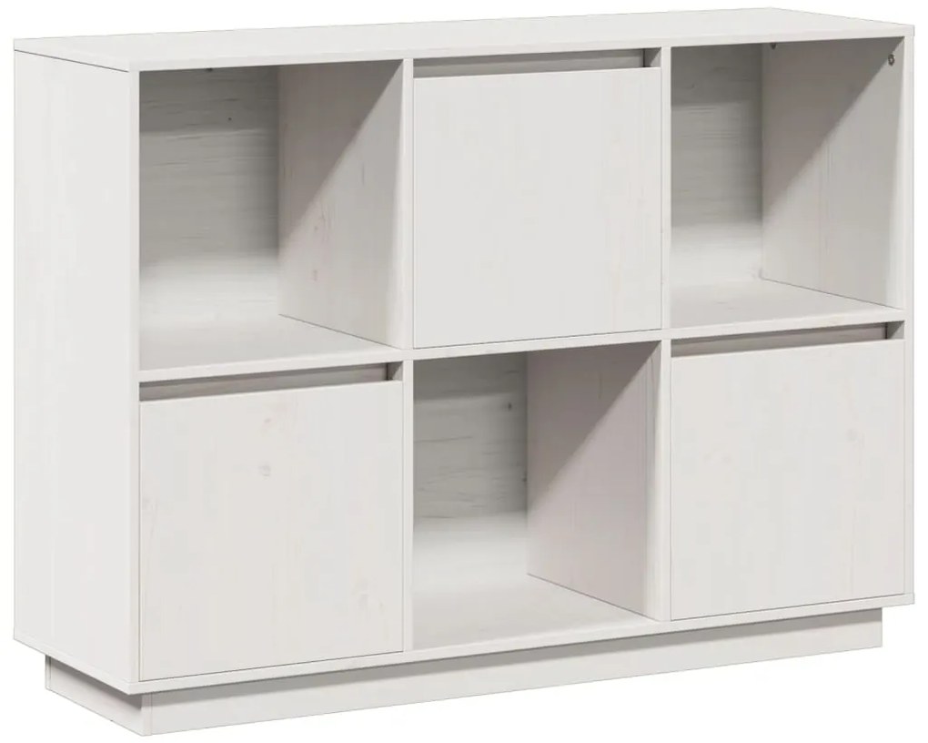 vidaXL Ντουλάπι Λευκό 110,5 x 35 x 80 εκ. από Μασίφ Ξύλο Πεύκου