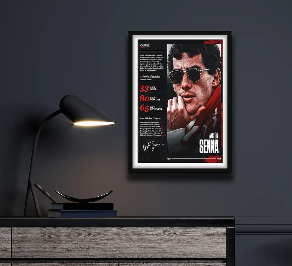 Πόστερ &amp; Κάδρο Ayrton Senna F048 40x50cm  Εκτύπωση Πόστερ (χωρίς κάδρο)