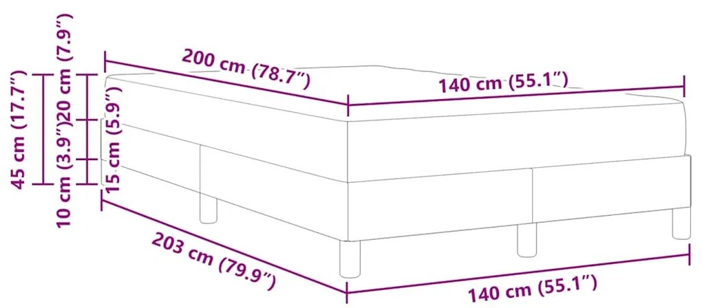 vidaXL Κρεβάτι με ελατήρια Ταμπά, Καφέ 140 x 200 cm