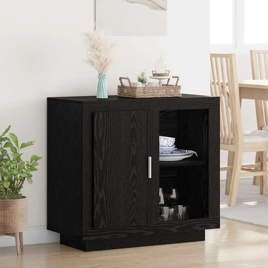 vidaXL Πλαϊνό γραφείο Μαύρη δρυς 40 x 80 x 75 εκ. Επεξεργασμένο ξύλο