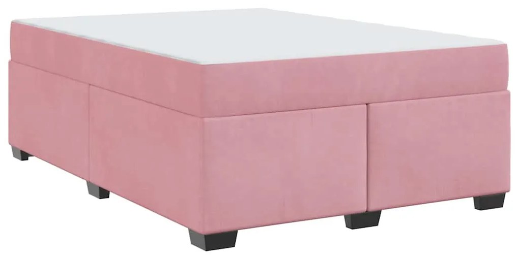 vidaXL Σκελετός Κρεβατιού με στρώμα Ροζ 140 x 200 cm ύφασμα