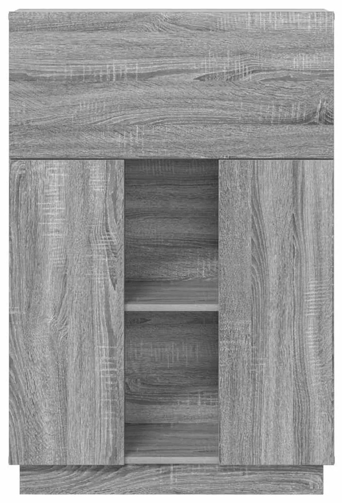 vidaXL Γραφείο με ράφι Γκρι 71.5 x 31.5 x 106.5 εκ Επεξεργασμένο ξύλο