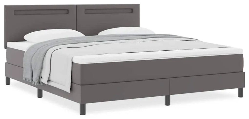 vidaXL Κρεβάτι με Στρώμα με στρώμα Γκρι 180 x 200 cm Τεχνητό δέρμα