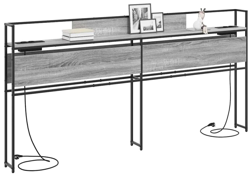 vidaXL Κεφαλάρι Αποθήκης Γκρι sonoma 180 cm Επεξεργασμένο ξύλο