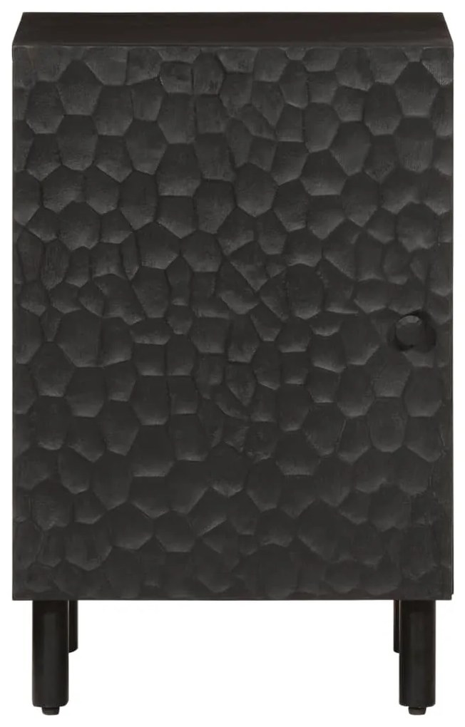 vidaXL Ντουλάπι Μπάνιου Μαύρο 38 x 33 x 58 εκ. από Μασίφ Ξύλο Μάνγκο