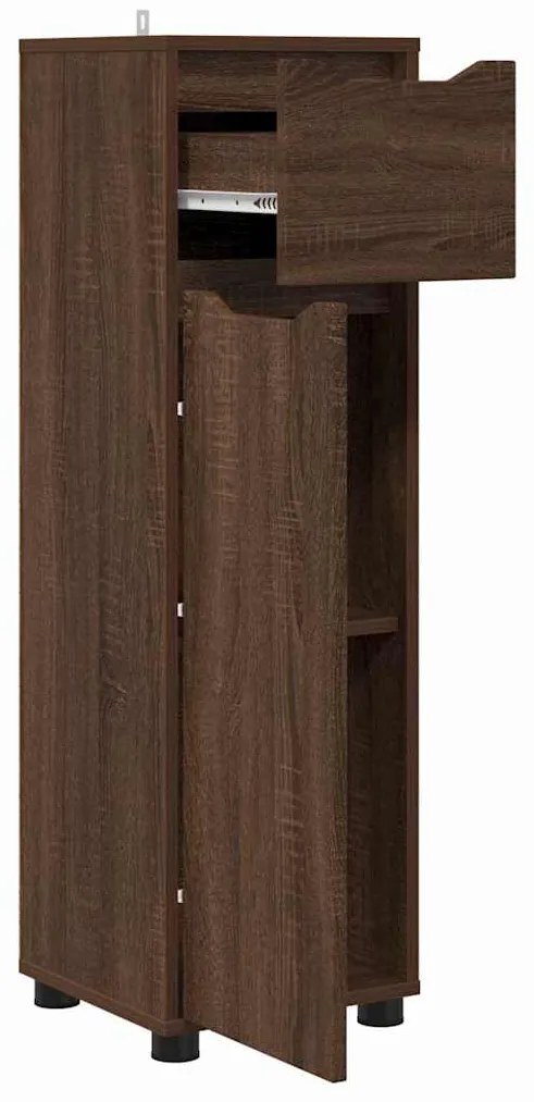 vidaXL Ντουλάπι Μπάνιου με συρτάρι Καφέ δρυς 30,5 x 30 x 101 εκ