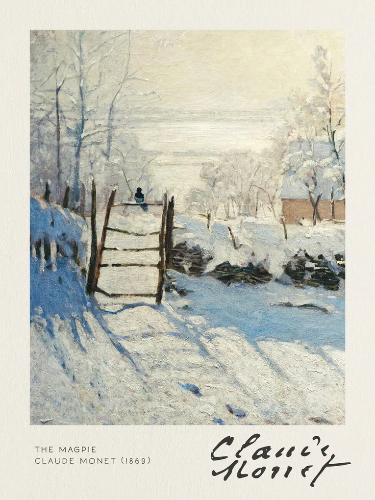 Εκτύπωση έργου τέχνης The Magpie - Claude Monet, (30 x 40 cm)