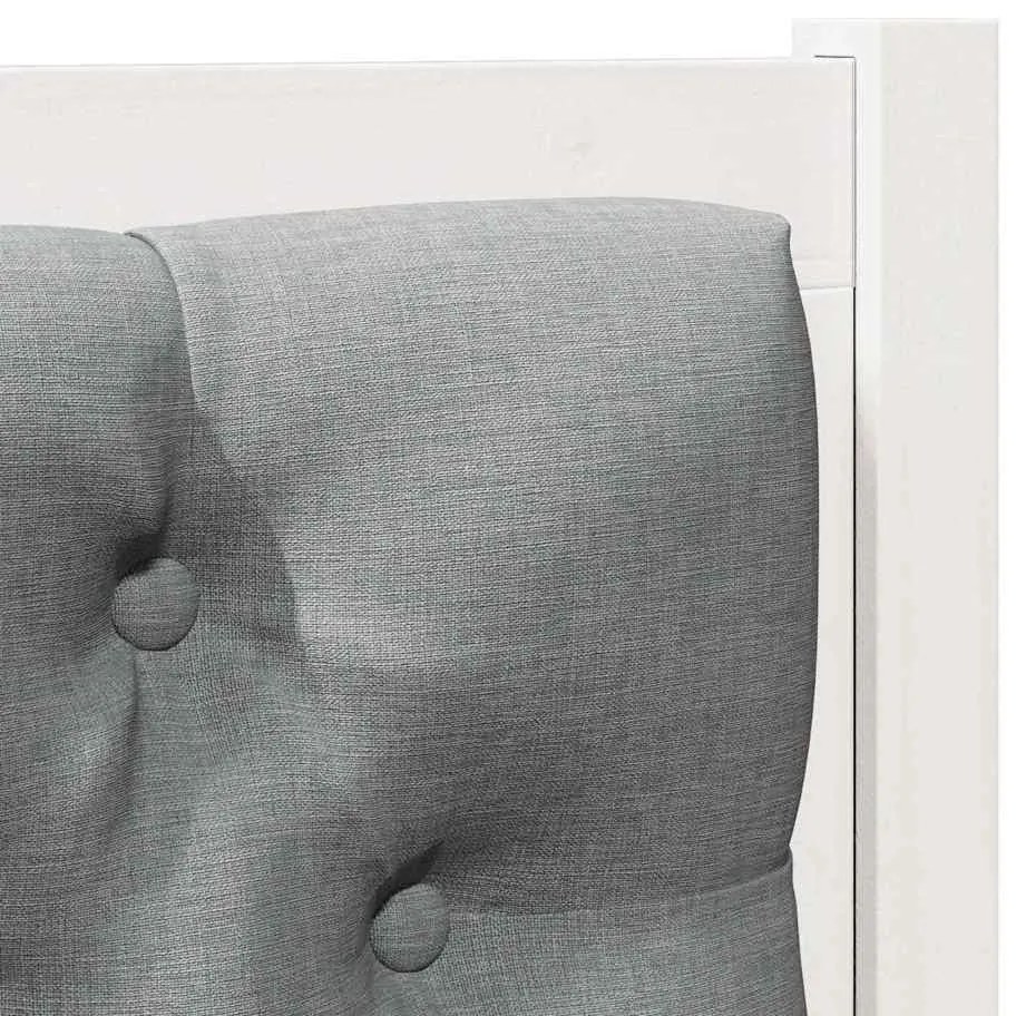 vidaXL Κεφαλάρι Άλλο Λευκό και ανοιχτό γκρι 80 cm Μασίφ ξύλο πεύκου