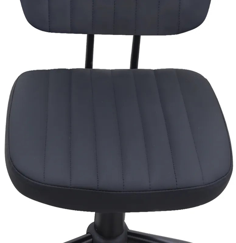 Καρέκλα γραφείου Romano Megapap από τεχνόδερμα χρώμα μαύρο 46x53x79/86εκ.