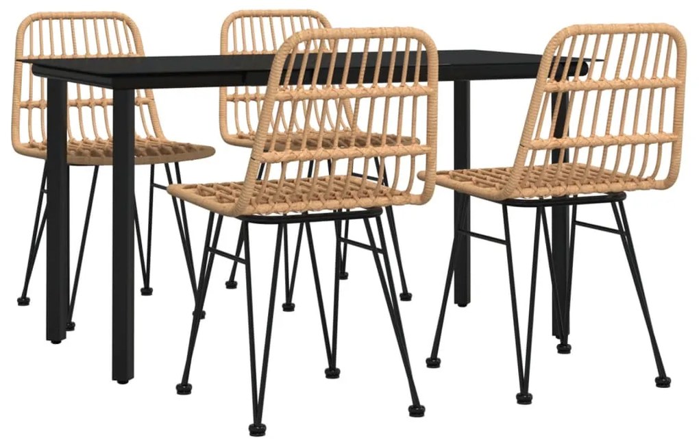 vidaXL Σετ Τραπεζαρίας Κήπου 5 Τεμαχίων από Συνθετικό Ρατάν