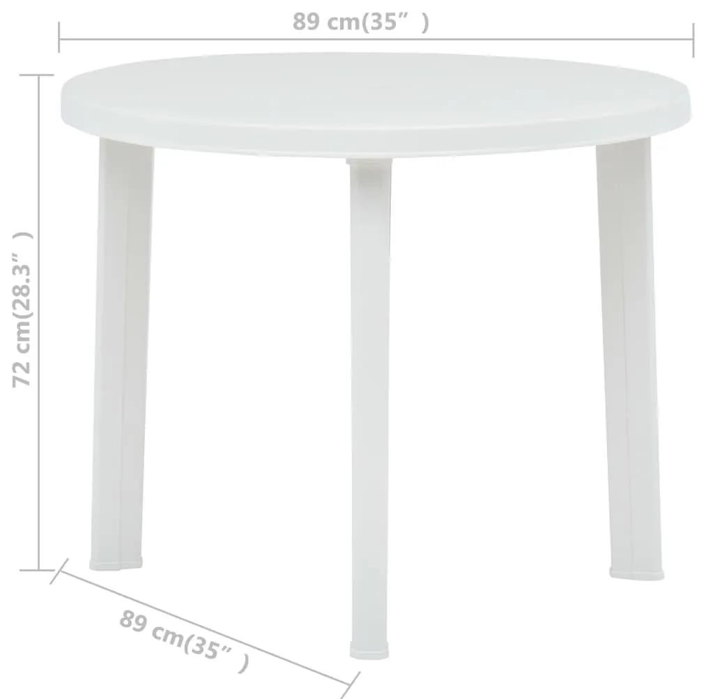 Τραπέζι Κήπου Λευκό 89 εκ. Πλαστικό - Λευκό