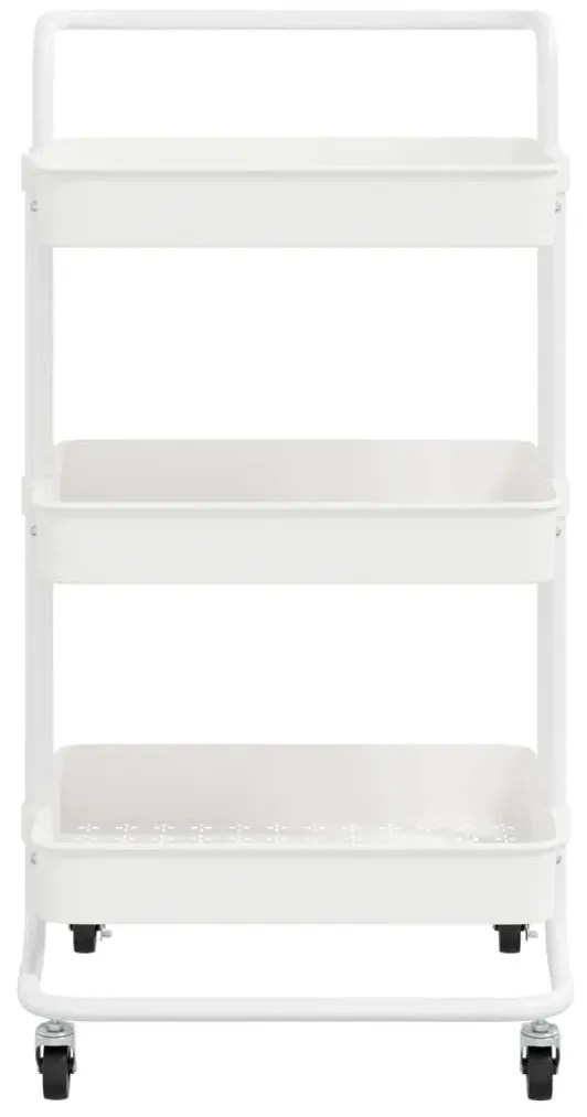Τρόλεϊ Κουζίνας 3 Επιπέδων Λευκό 42 x 35 x 85 εκ. Σίδερο/ABS - Λευκό