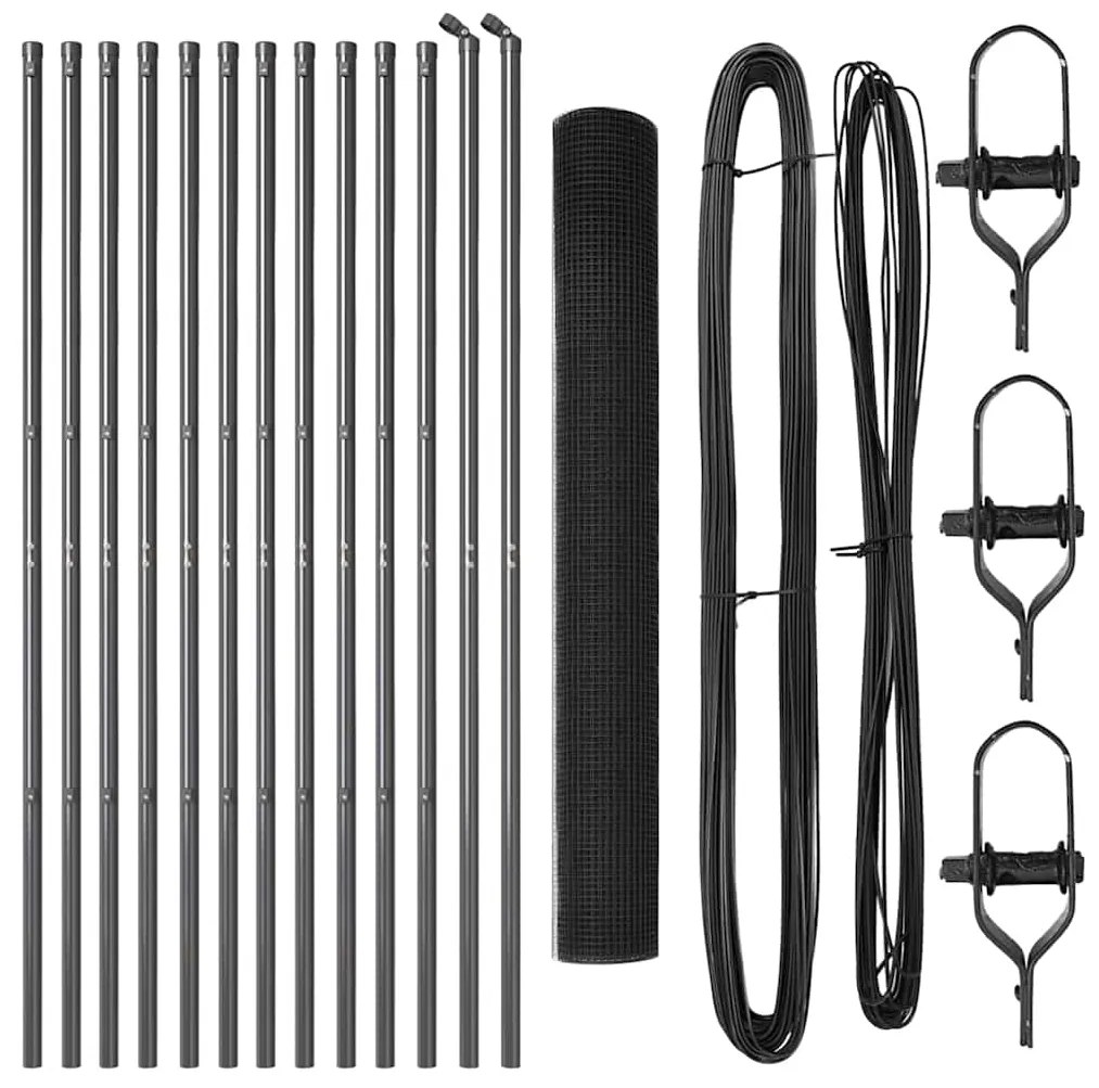 vidaXL Στύλος Περιφράξεων Γκρι 25 x 1,4 μ (19 x 19 mm πλέγμα)