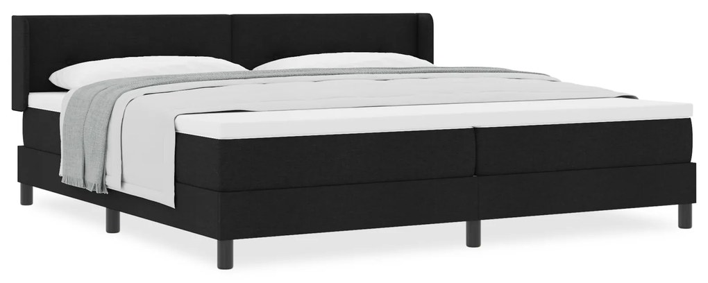 vidaXL Κρεβάτι με ελατήρια Μαύρο 200 x 200 cm Ύφασμα και αφρός