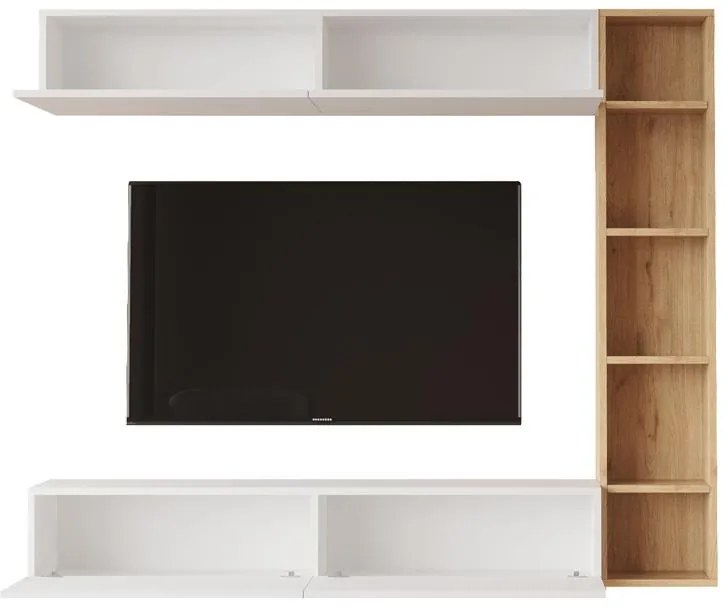 Σύνθεση σαλονιού Compo επιτοίχιο φυσικό - λευκό 169,10x25,8x143,5 εκ. 169.1x25.8x143.5 εκ.