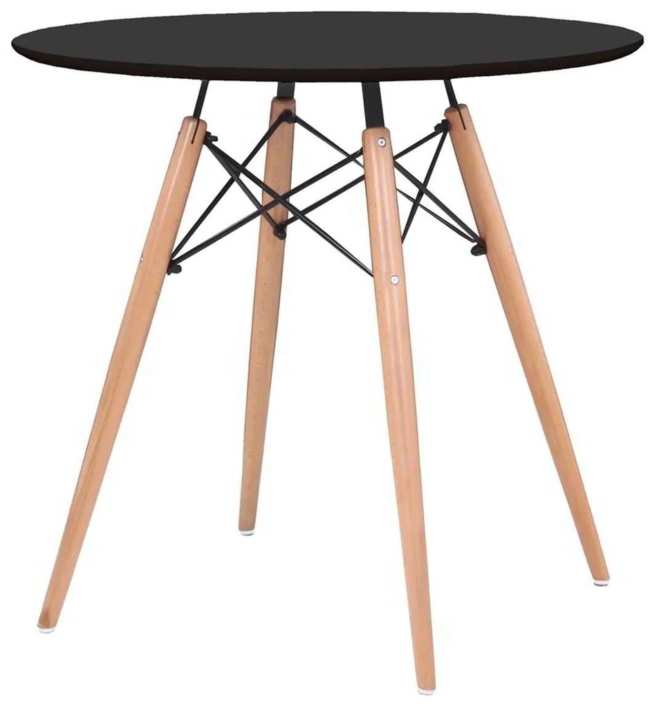 Τραπέζι ART Wood Φ80/H74cm Μαύρο