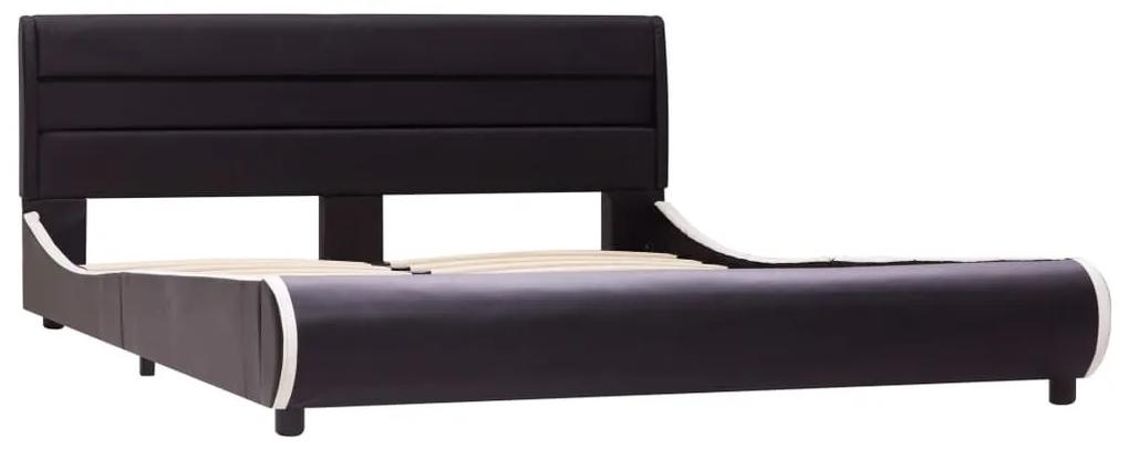 Πλαίσιο Κρεβατιού με LED Μαύρο 160x200 εκ. από Συνθετικό Δέρμα - Μαύρο