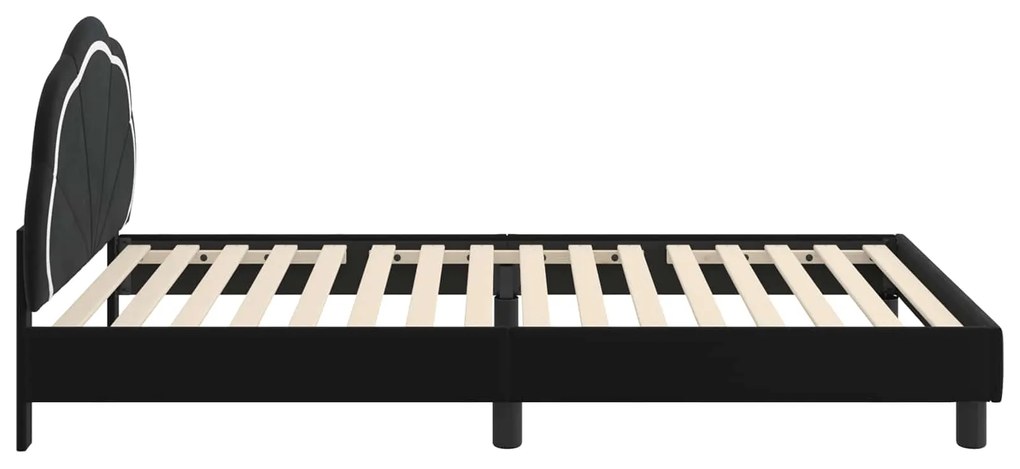 vidaXL Κρεβάτι Παιδικής Κρεβατοκάμαρας με Κεφαλάκι Μαύρο 90 x 190 cm