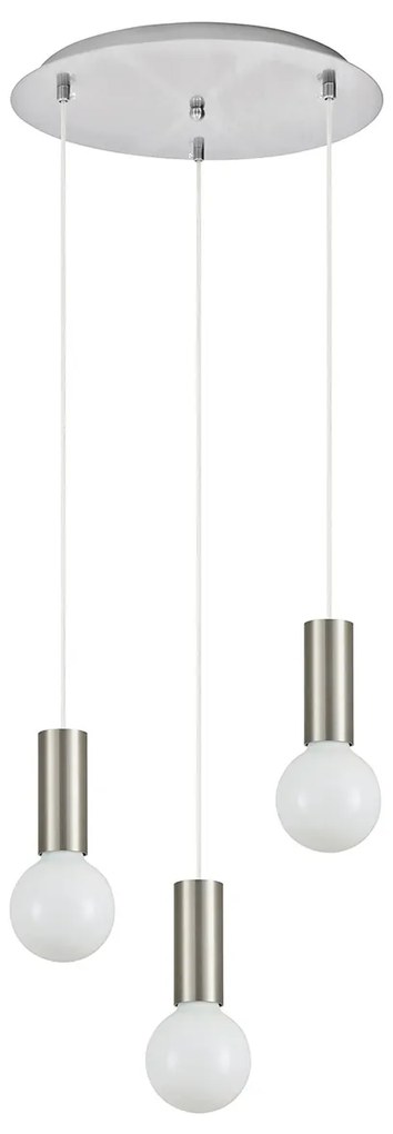 Φωτιστικό Οροφής Τρίφωτο Homelighting Adept Tube 77-8389 Nickel Matt