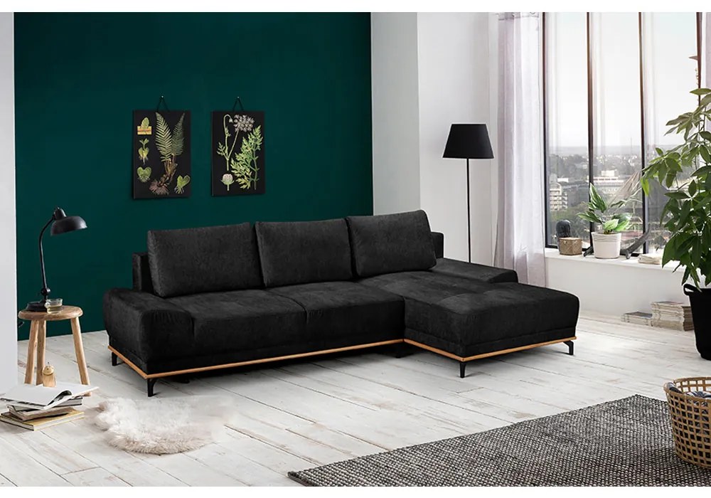 NATURA ΚΑΝΑΠΕΣ ΚΡΕΒΑΤΙ ΓΩΝΙΑ ΔΕΞΙΑ ΑΝΘΡΑΚΙ 283x164xH90cm - 01-2649 - 01-2649