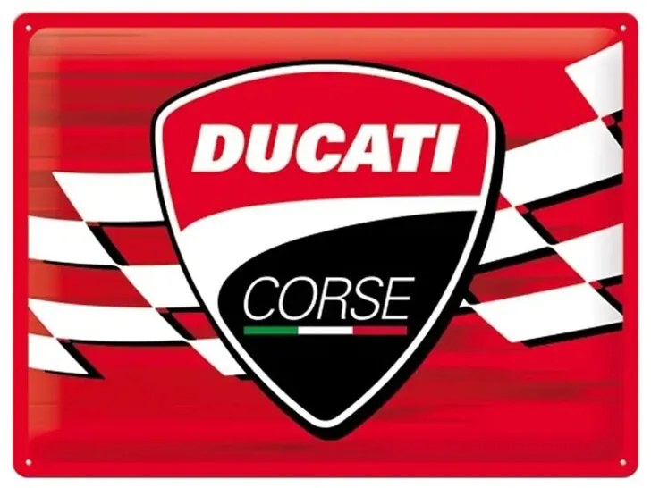 Μεταλλική πινακίδα Ducati Corse - Logo Racing Flag