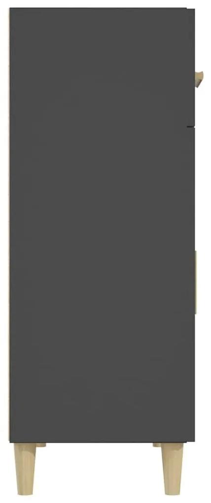 Ντουλάπι Μαύρο 69,5 x 34 x 89 εκ. από Επεξεργασμένο Ξύλο - Μαύρο