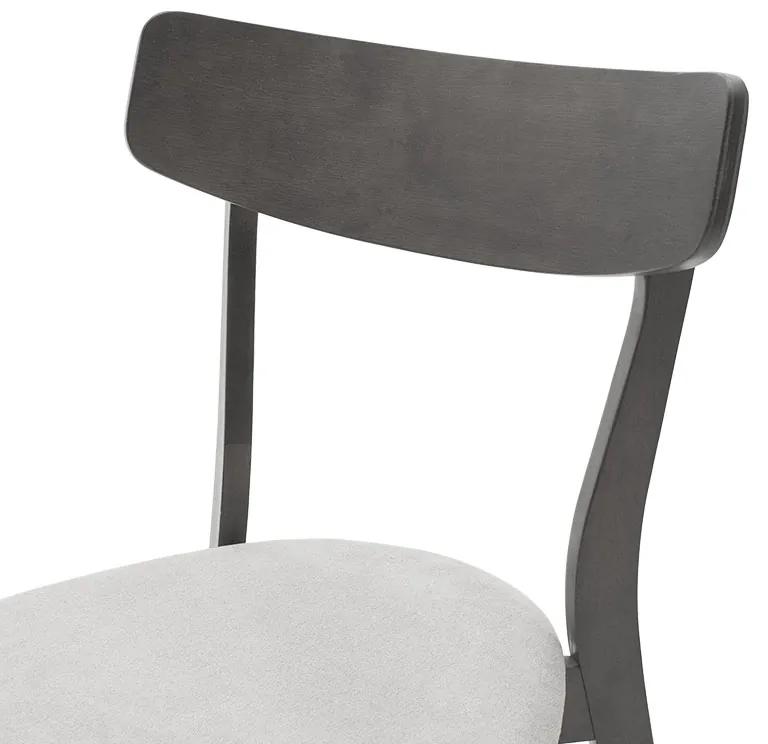 Καρέκλα Toto pakoworld γκρι ύφασμα-rubberwood ανθρακί πόδι - 097-000012