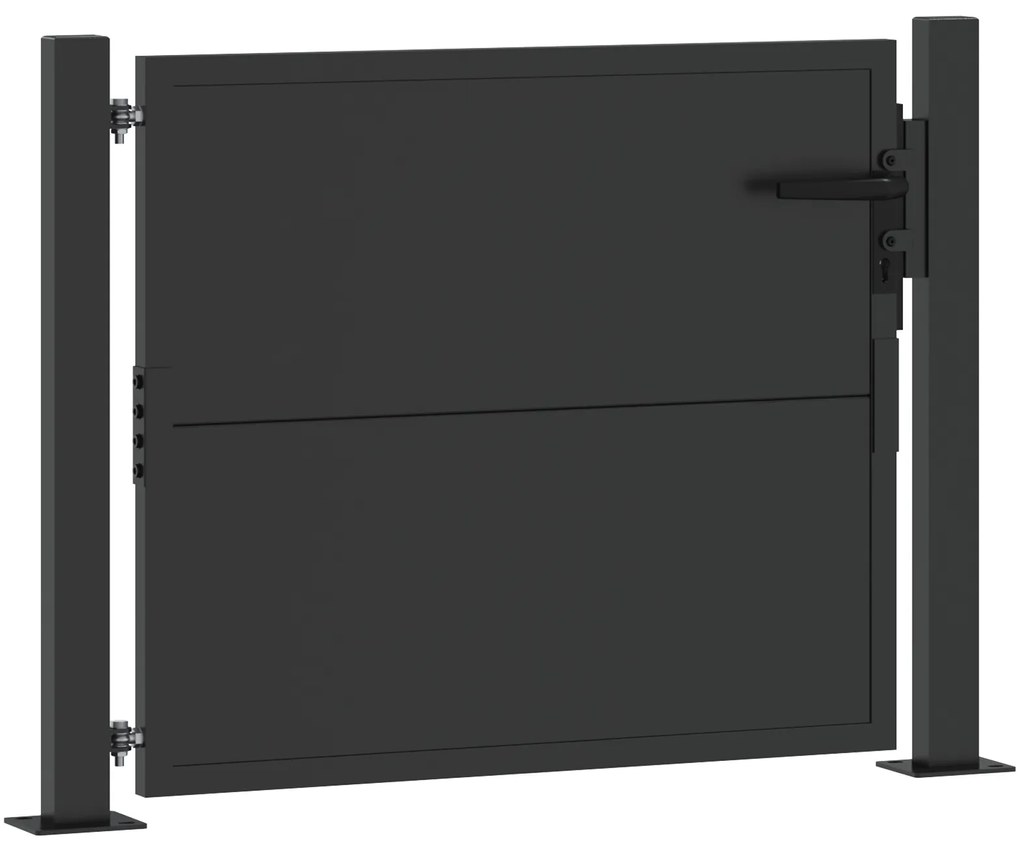 vidaXL Πύλη Κήπου Μαύρο 100 x 100 cm Ατσάλι με Επικάλυψη Πούδρας