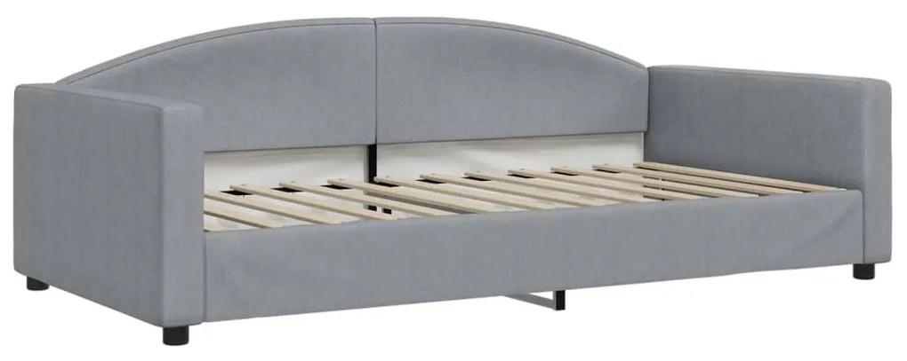vidaXL Καναπές Κρεβάτι Συρόμενος Αν. Γκρι 100x200 εκ Ύφασμα &amp; Συρτάρια