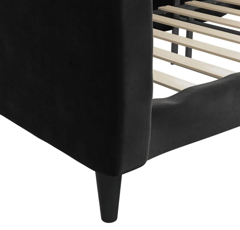 Καναπές Κρεβάτι Μαύρος 100 x 200 εκ. Βελούδινος - Μαύρο