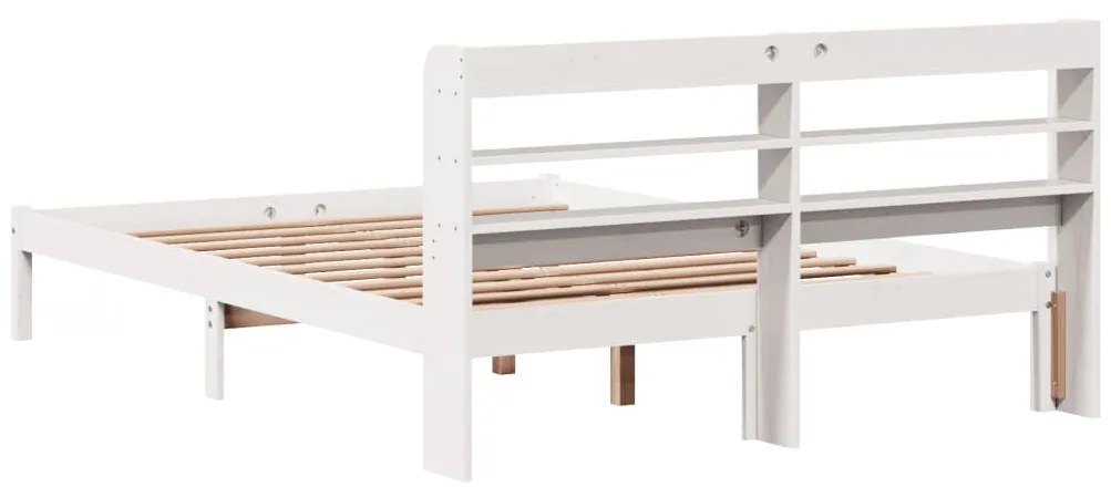 vidaXL Σκελετός Κρεβ. Χωρίς Στρώμα Λευκό 140x200 εκ Μασίφ Πεύκο