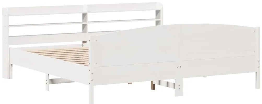 vidaXL Σκελετός Κρεβ. Χωρίς Στρώμα Λευκό 180x200 εκ Μασίφ Πεύκο