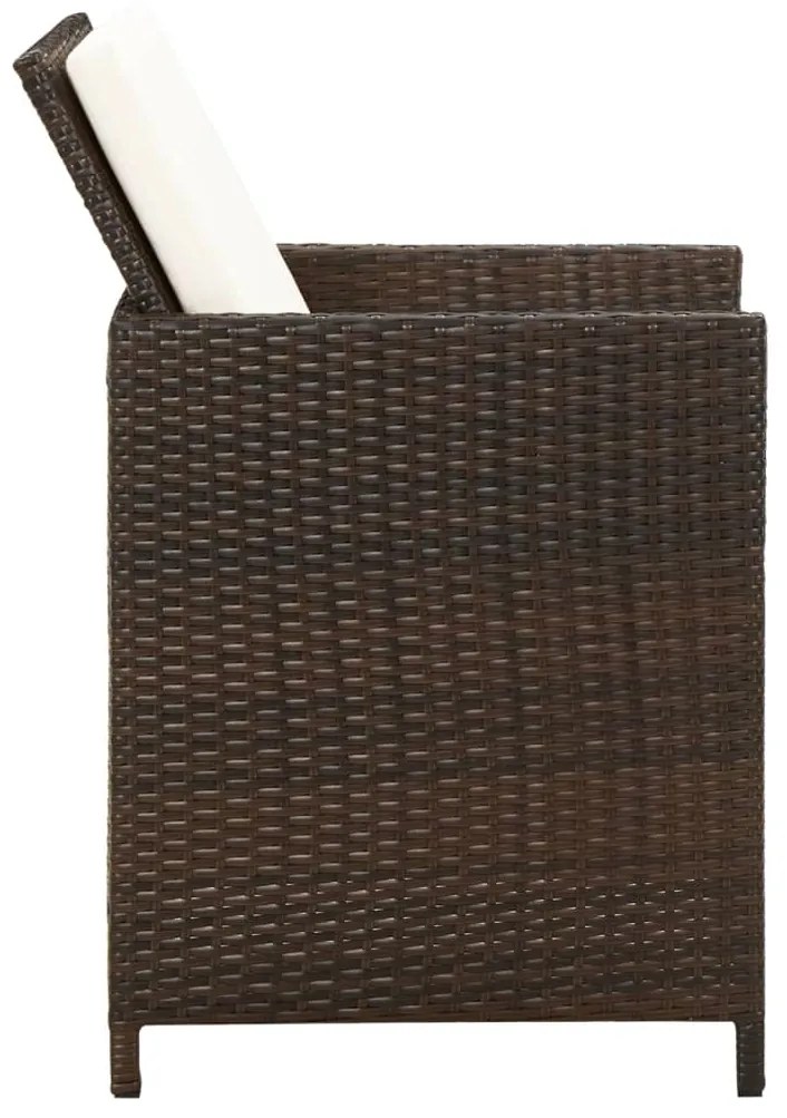 vidaXL Καρέκλες Κήπου 4 τεμ. Καφέ από Συνθετικό Ρατάν με Μαξιλάρια