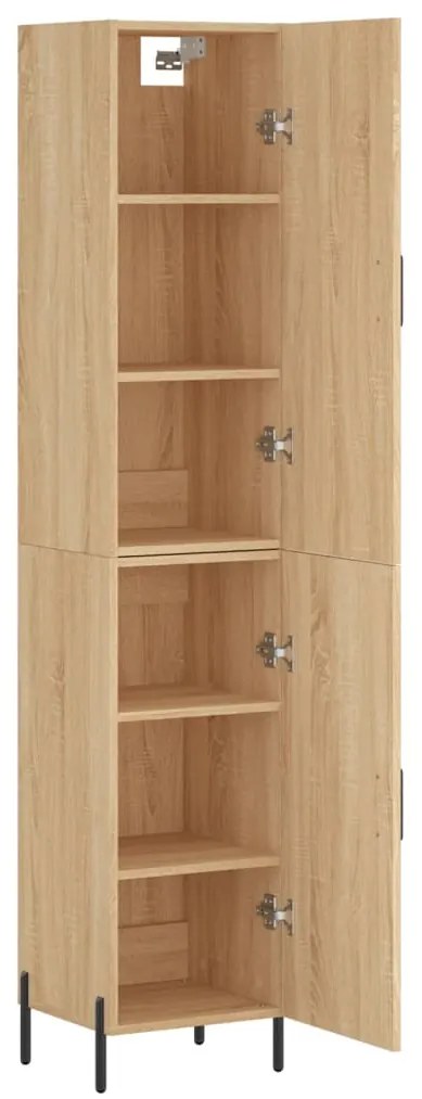 vidaXL Μπουφές Sonoma δρυς 34,5 x 34 x 180 εκ. από Επεξεργασμένο Ξύλο